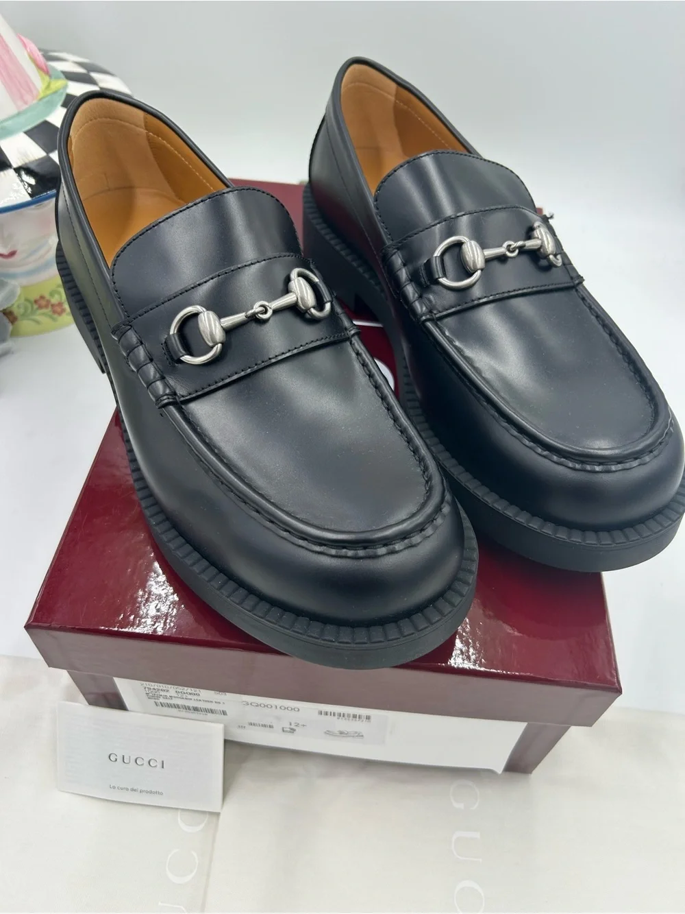 Men's Gucci Leather horse bit loafers size 12.5 fits 13 US made in Italy